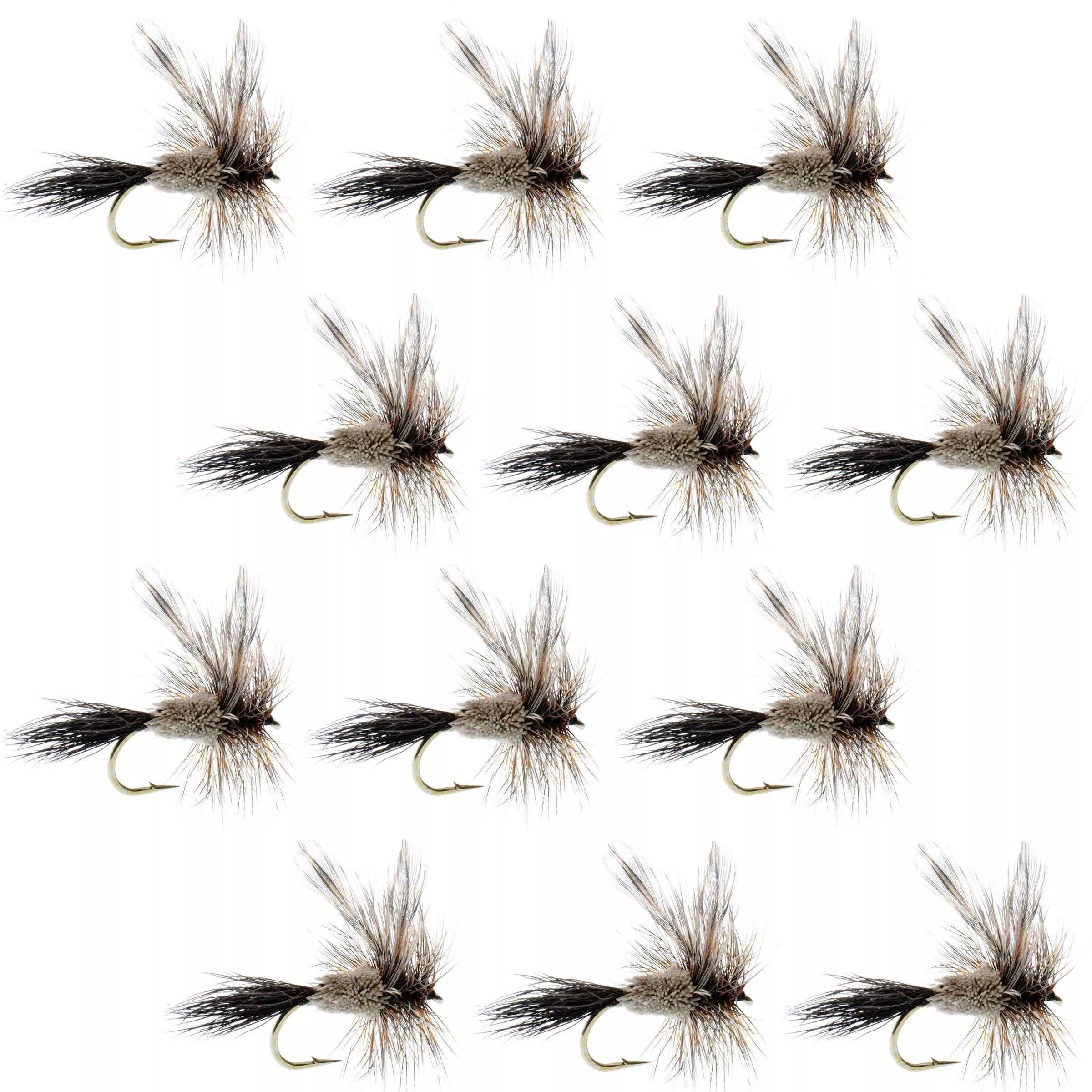 Barbless Adams Irresistible Classic Dry Fly – 1 Dozen Flies Hook Size 14