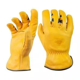 Bear Knuckles Gloves Water Resistant Leather Cowhide Driver Gloves - Yellow - M