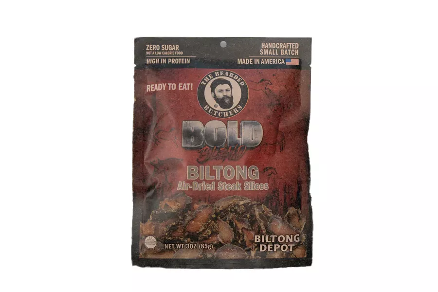 Bearded Butcher Bold Blend Biltong 3 oz Pack Lean Cut without Fat