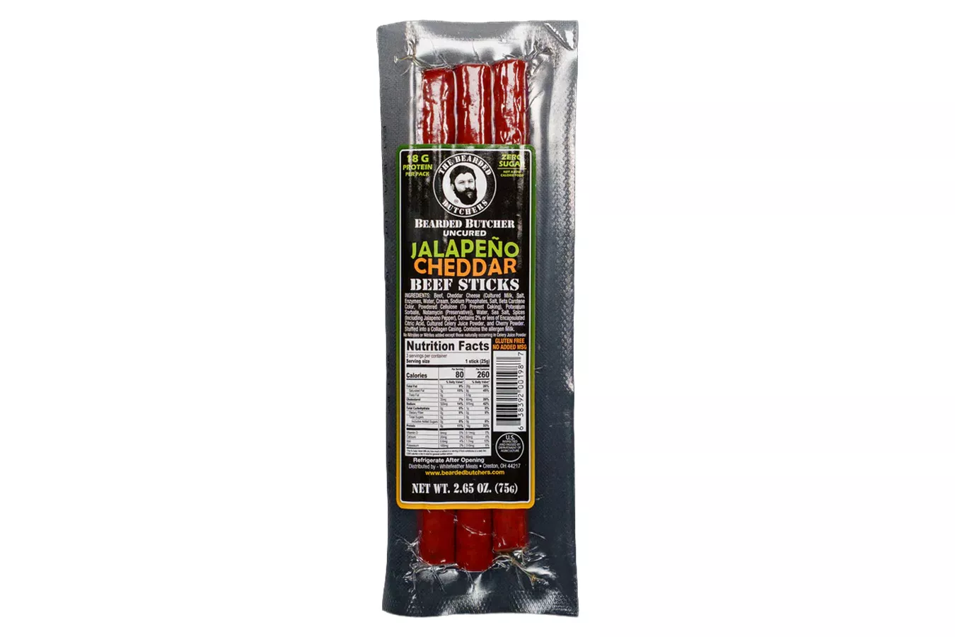 Bearded Butcher Jalapeno Cheddar Beef Sticks
