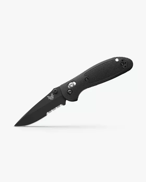 Benchmade Mini Griptilian OD Green Partial Serrated Folding Knife