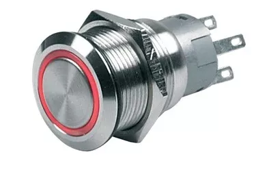 BEP 12V On/Off Push-Button Switch with Red LED Ring• 80-511-0001-00