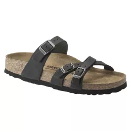 Birkenstock Unisex Franca Braid Oiled Leather Sandals - Black - 37