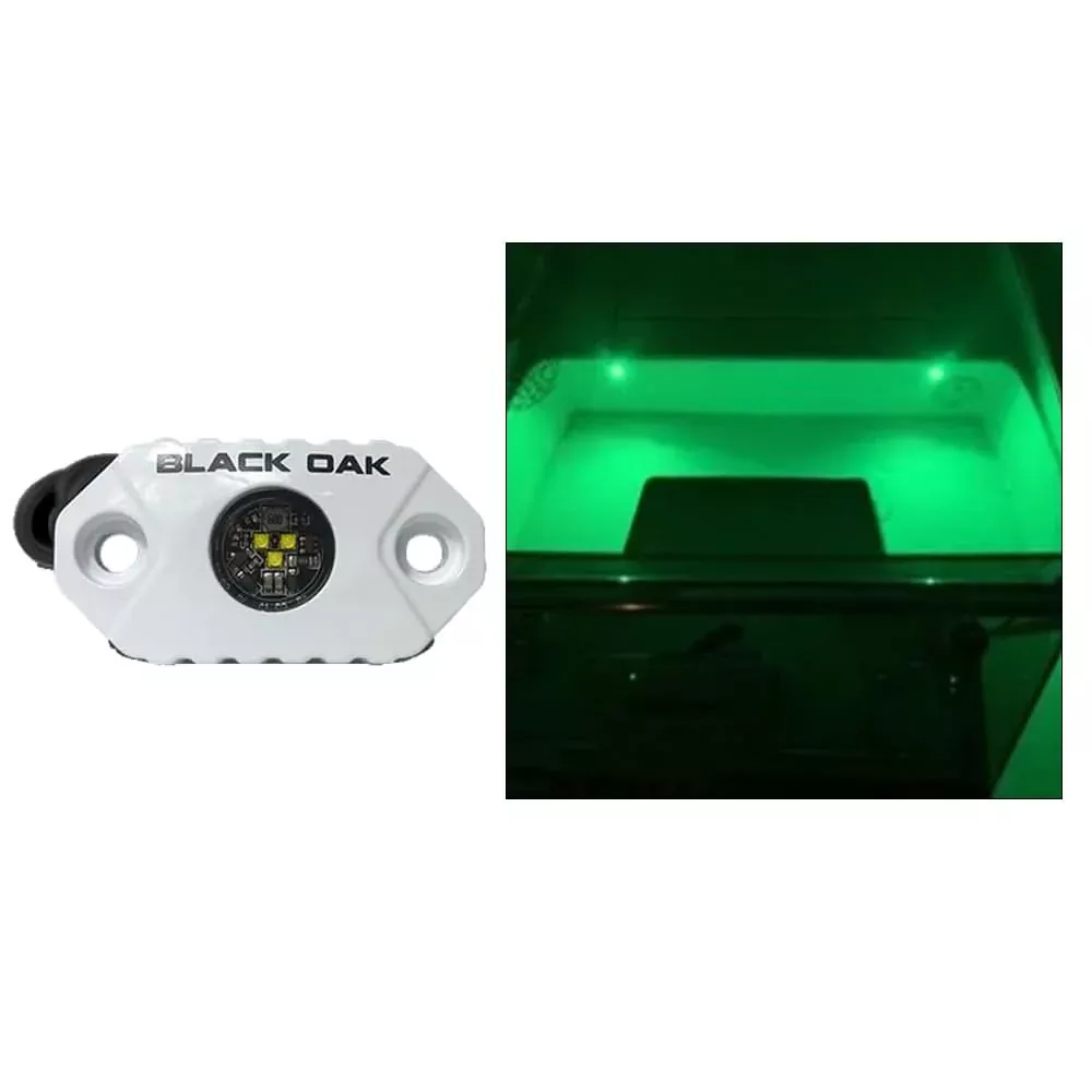Black Oak Rock Accent Light - Green - White Housing - MAL-G