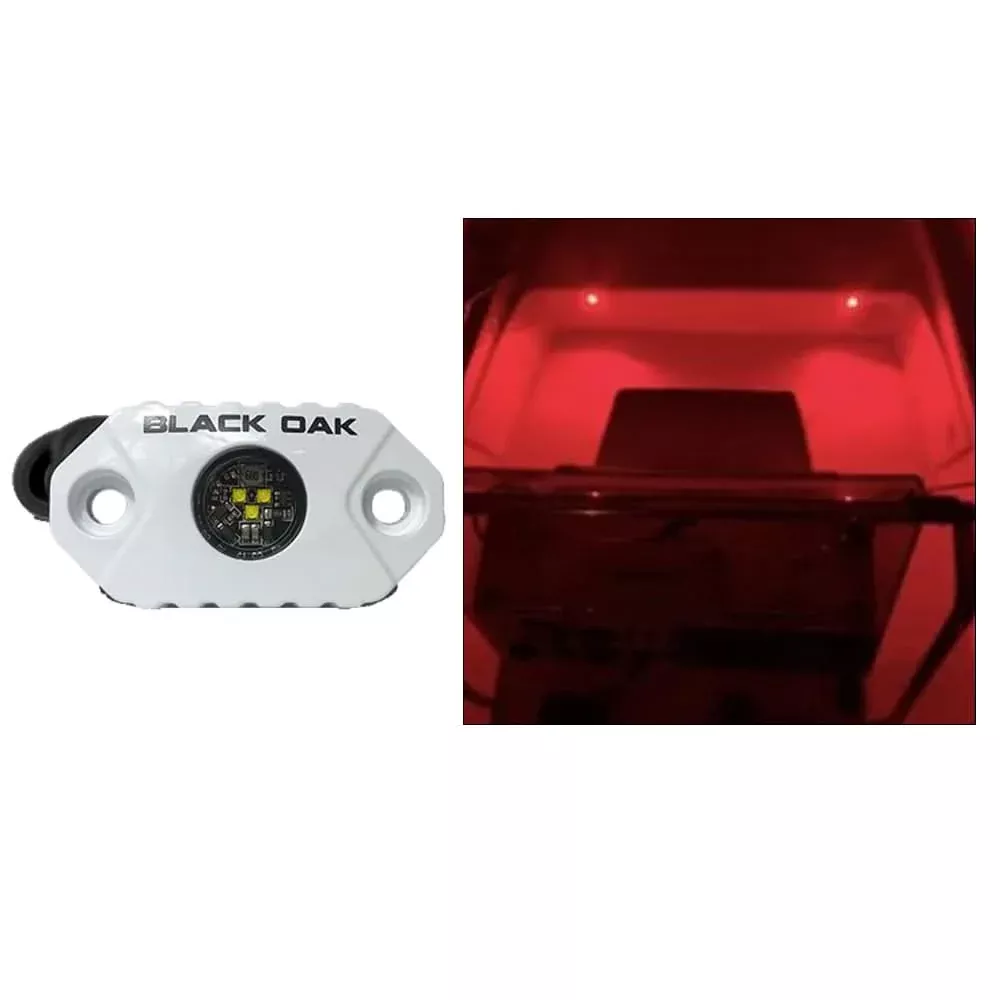 Black Oak Rock Accent Light - Red - White Housing - MAL-R
