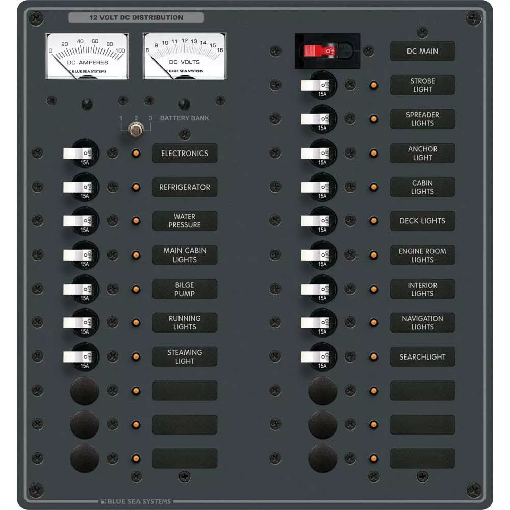 BLUE SEA 8380 BREAKER PANEL DC 22 POS MAIN - 8380