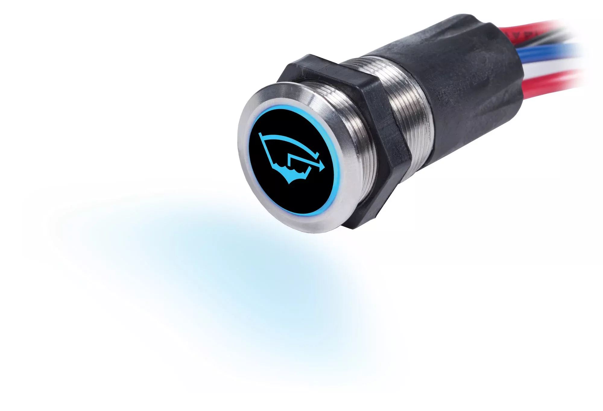 Blue Sea Backlit Push Button Switch OFF/ON - 15A• 4181-BSS