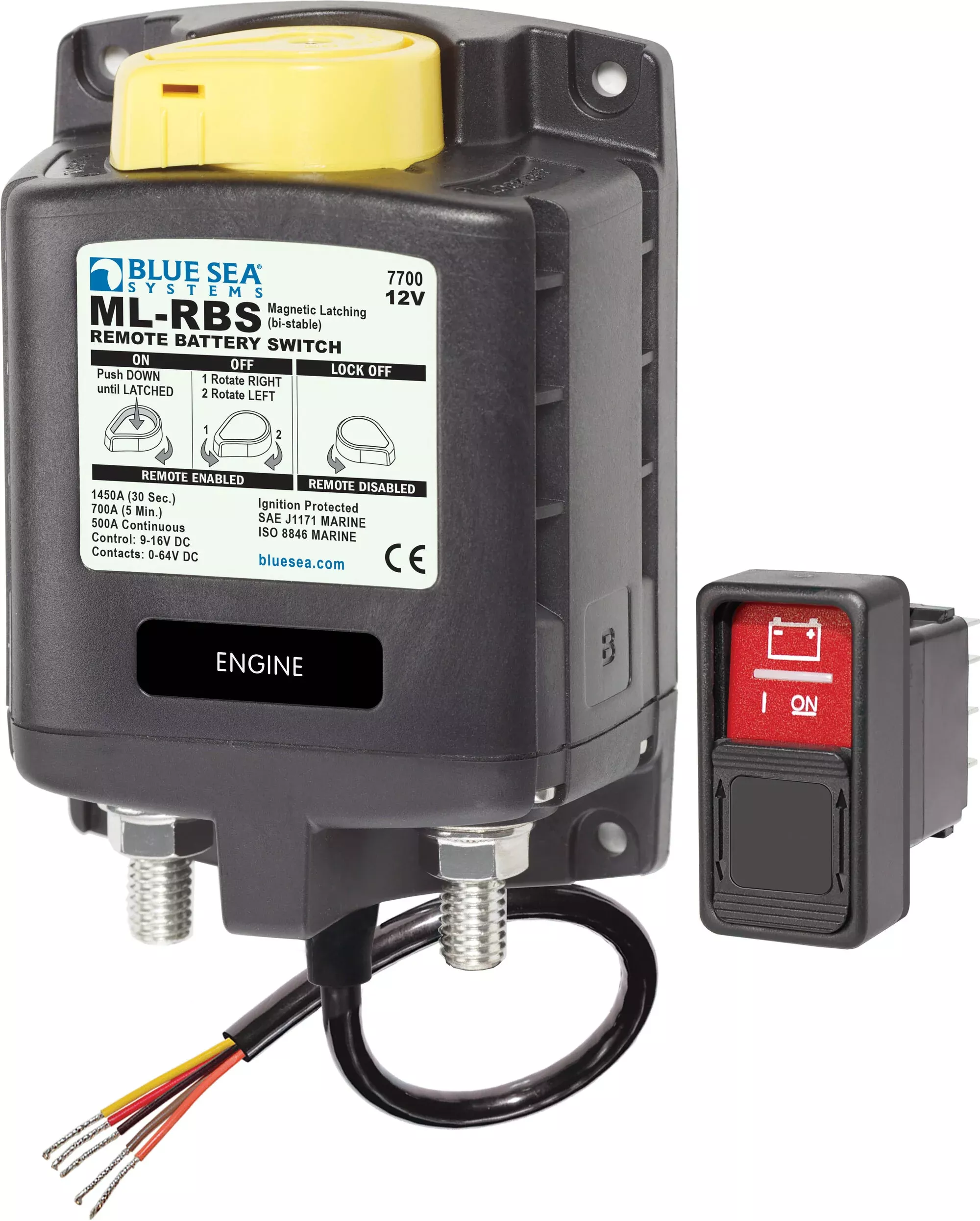 Blue Sea ML-Series Remote Battery Switch W/Manual Control 12VDC• 7700-BSS