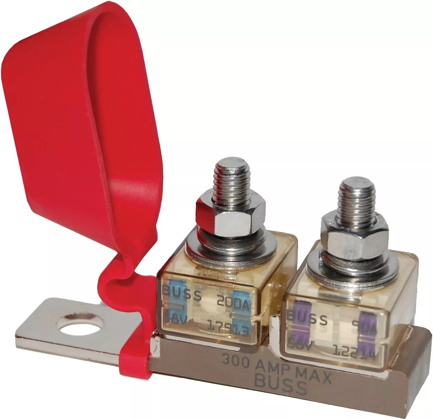 Blue Sea Terminal Fuse Block - 3/8" Mounting Hole - 2 Terminal Studs• 2151-BSS