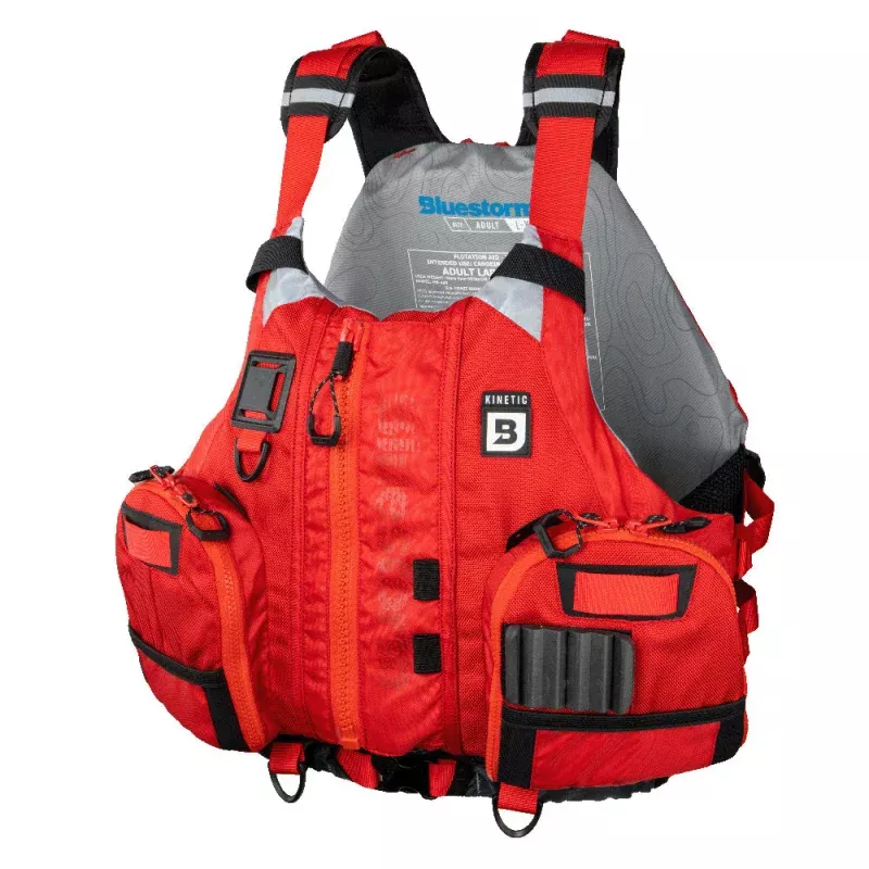 Bluestorm Kinetic Kayak Fishing Vest – Nitro Red – S/M