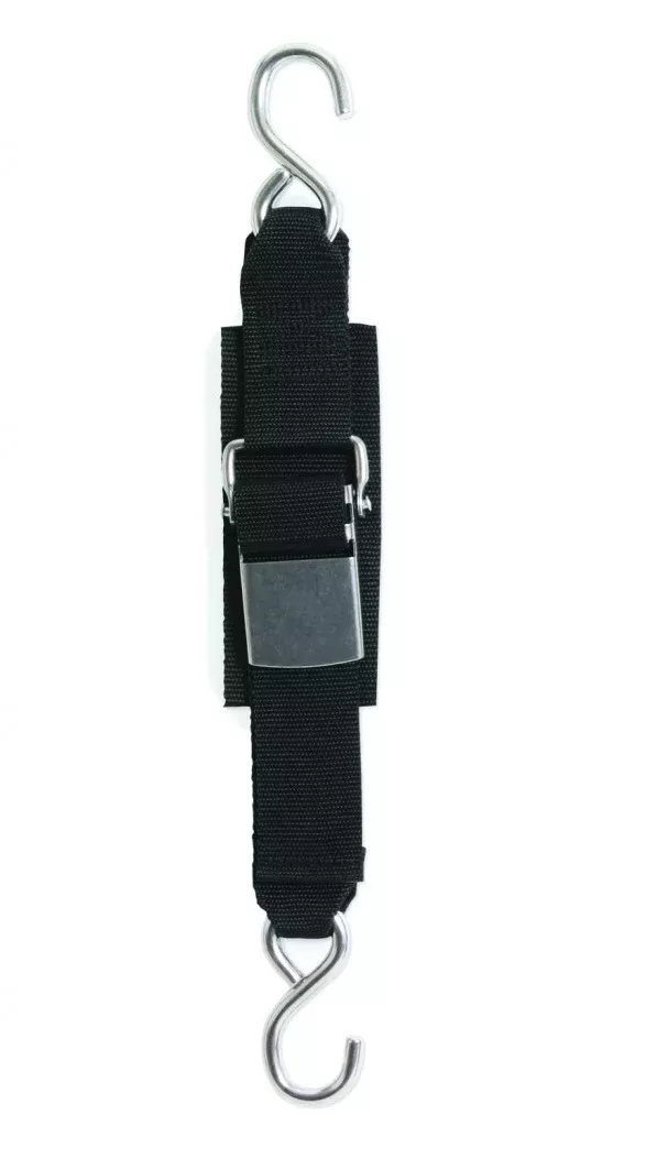 BoatBuckle Kwik-Lok Transom Tie-Down Straps with Hook Ends, 4′ x 2″, Pair• F12066