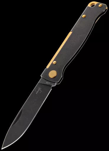 Boker Plus Atlas Black Stonewash Brass Folding Knife
