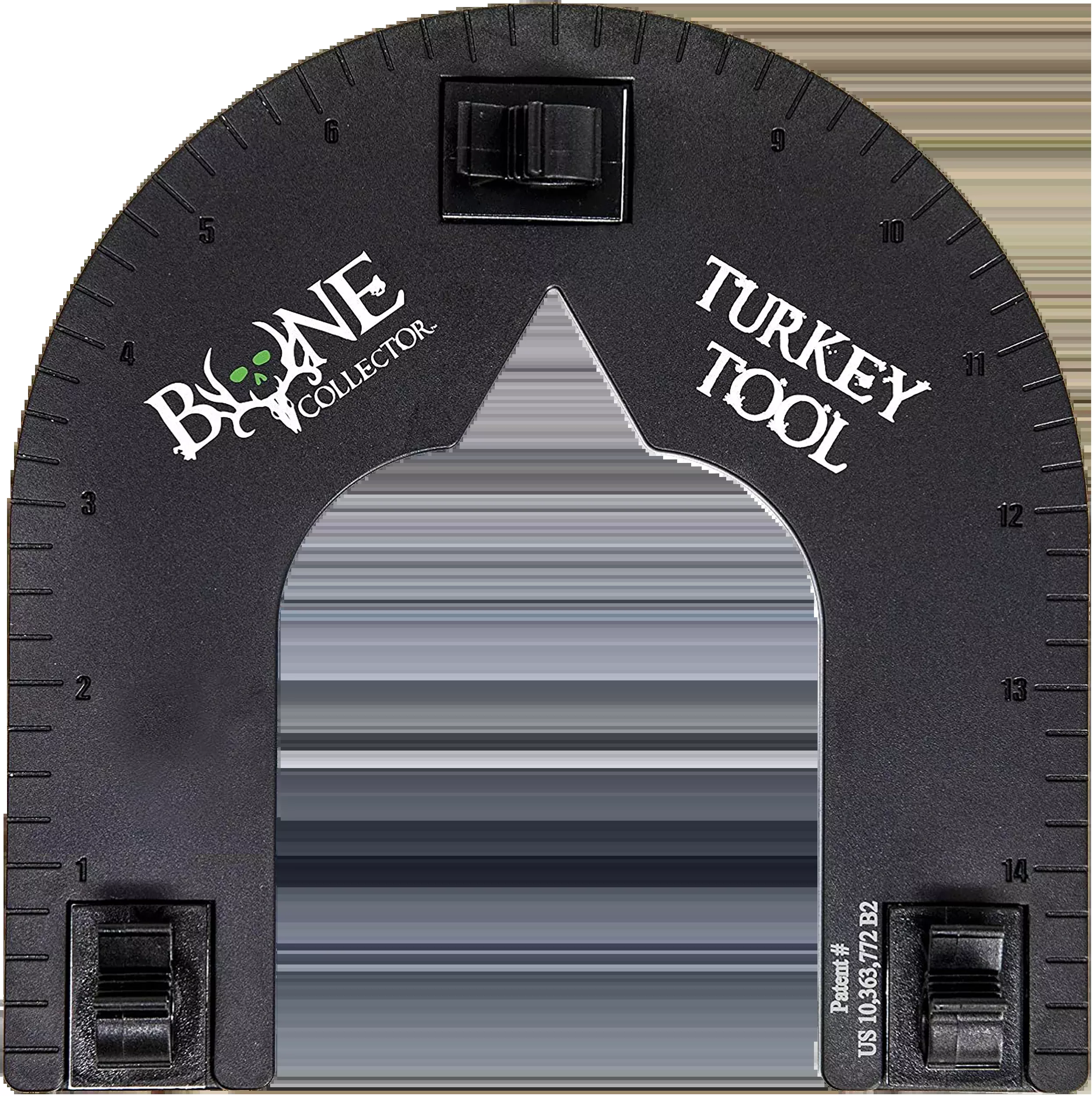 Bone Collector Turkey Tool Fan Holder and Beard/Spur Measuring Multi-Tool, Black, BC150001