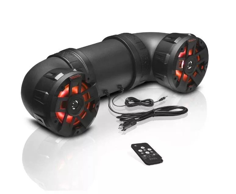 BOSS Audio ATV/UTV Weatherproof Sound System with 8″ Speakers and Multi-Color Illumination• ATV8BRGB