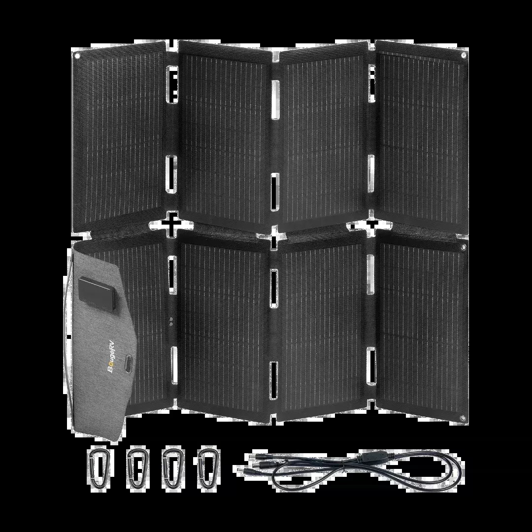 BougeRV 100W N-Type Fiberglass Foldable Portable Solar Panel