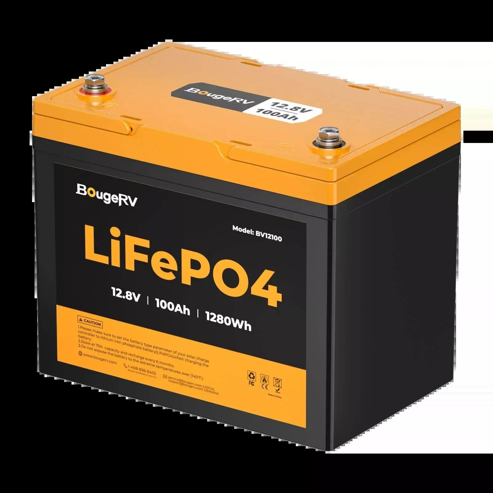 BougeRV 12V 100Ah Group 24 Solar LiFePO4 Battery