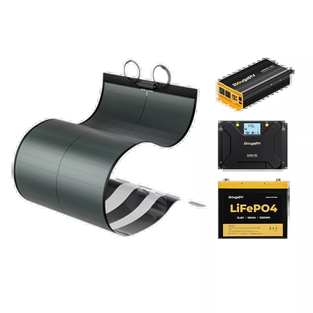 BougeRV 12V 200 Watt CIGS Flexible Solar System Kit(Adhesive) (SC)