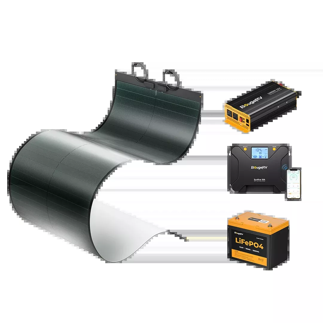 BougeRV 12V 200 Watt CIGS Flexible Solar System Kit (Pre-Punched Holes Version) (SC)