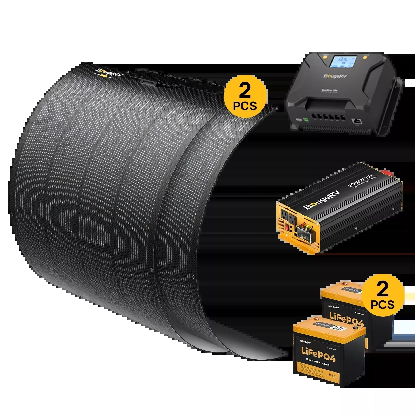 BougeRV 12V 400 Watt Arch Pro Solar System Kit