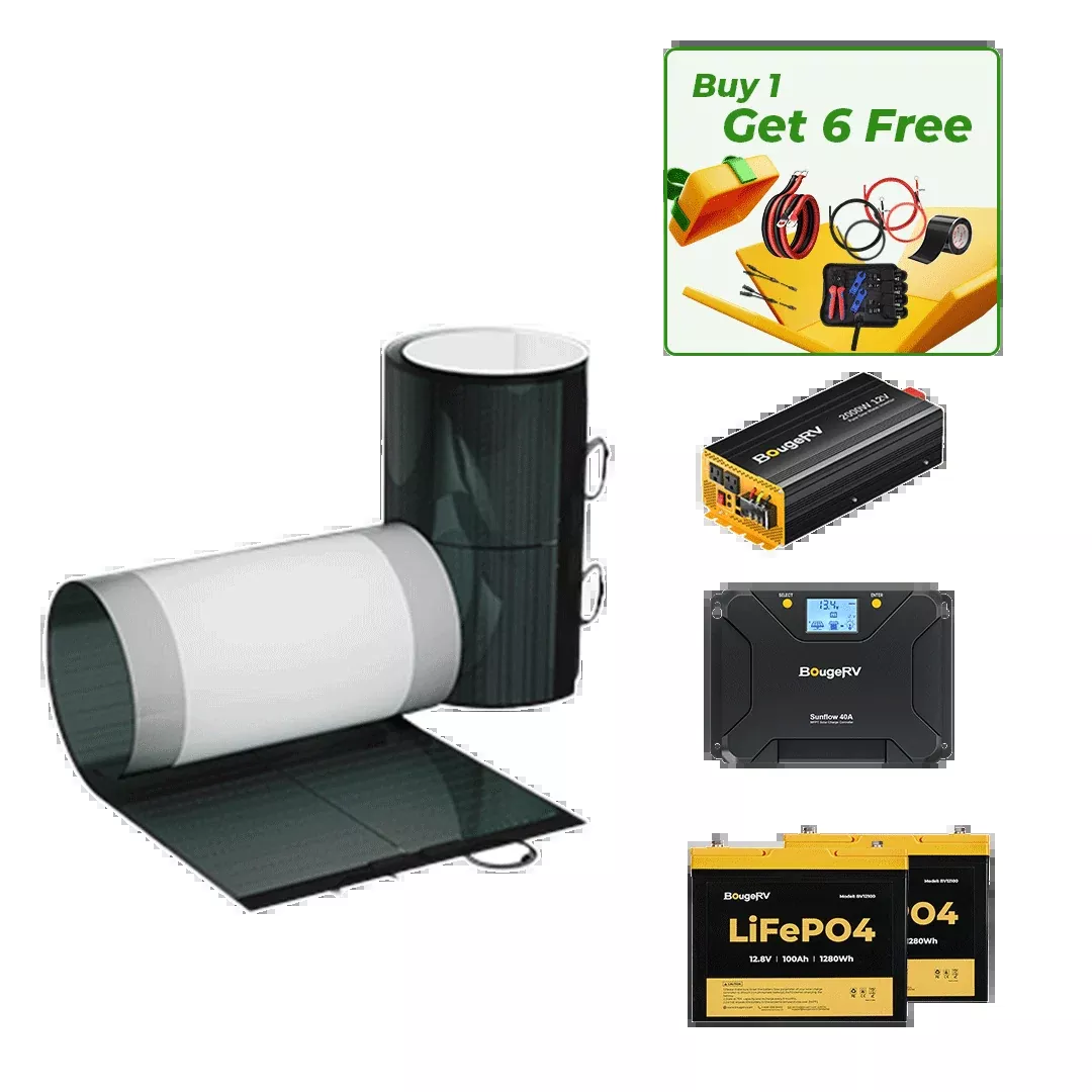 BougeRV 12V 400 Watt CIGS Flexible Solar System Kit(Adhesive) (SC)