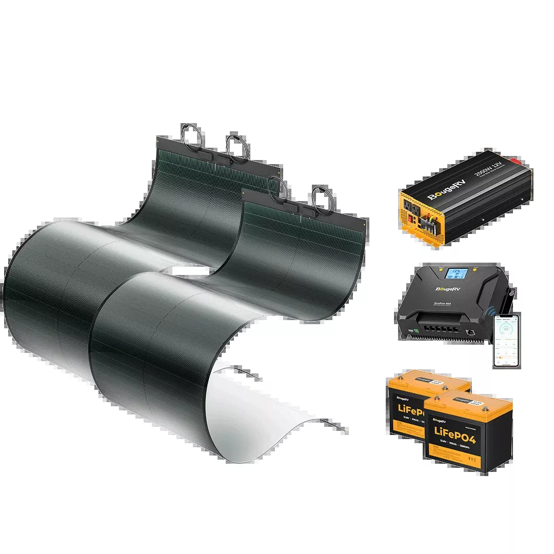 BougeRV 12V 400 Watt CIGS Flexible Solar System Kit (Pre-Punched Holes Version) (SC)