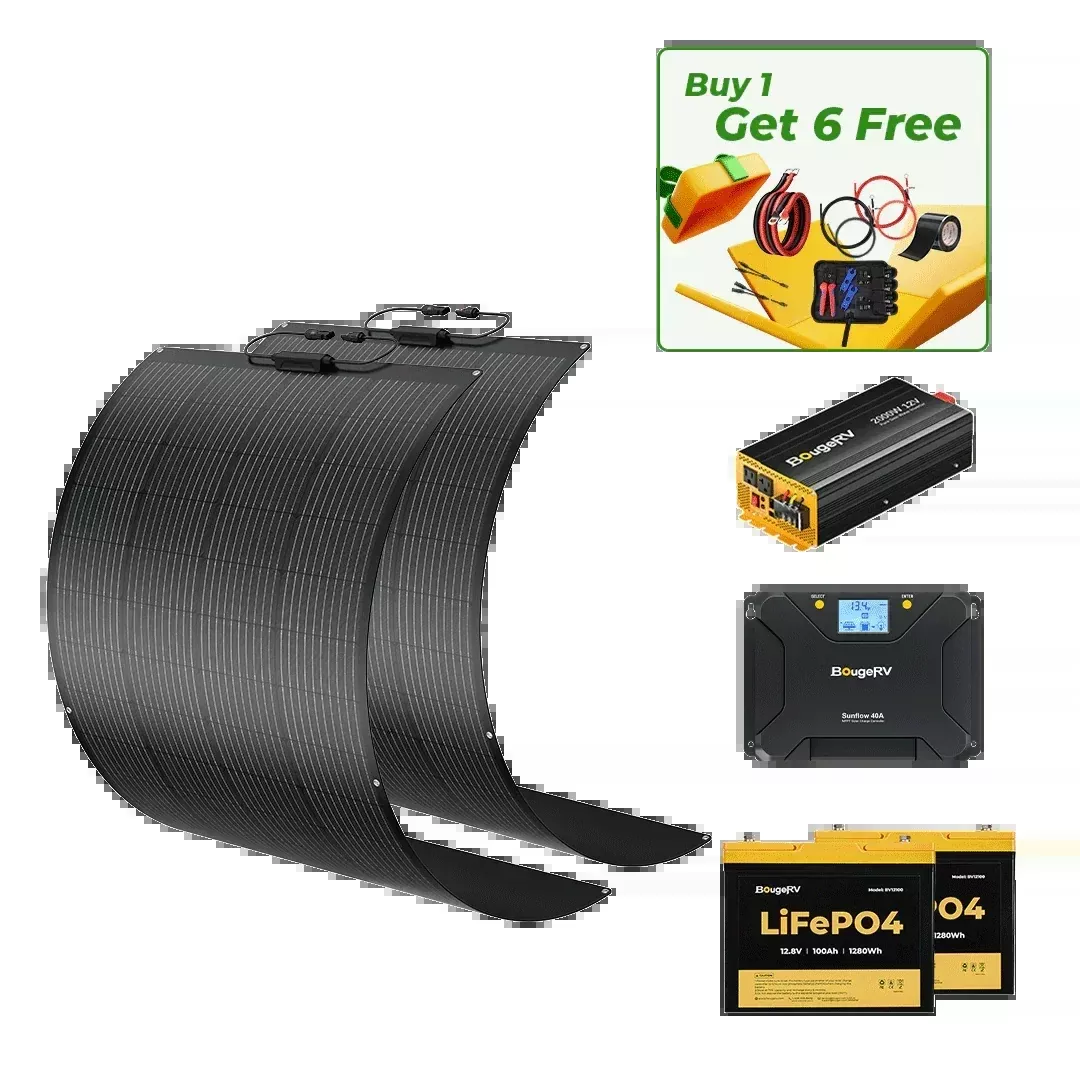 BougeRV 12V 400 Watt Flexible Solar System Kit