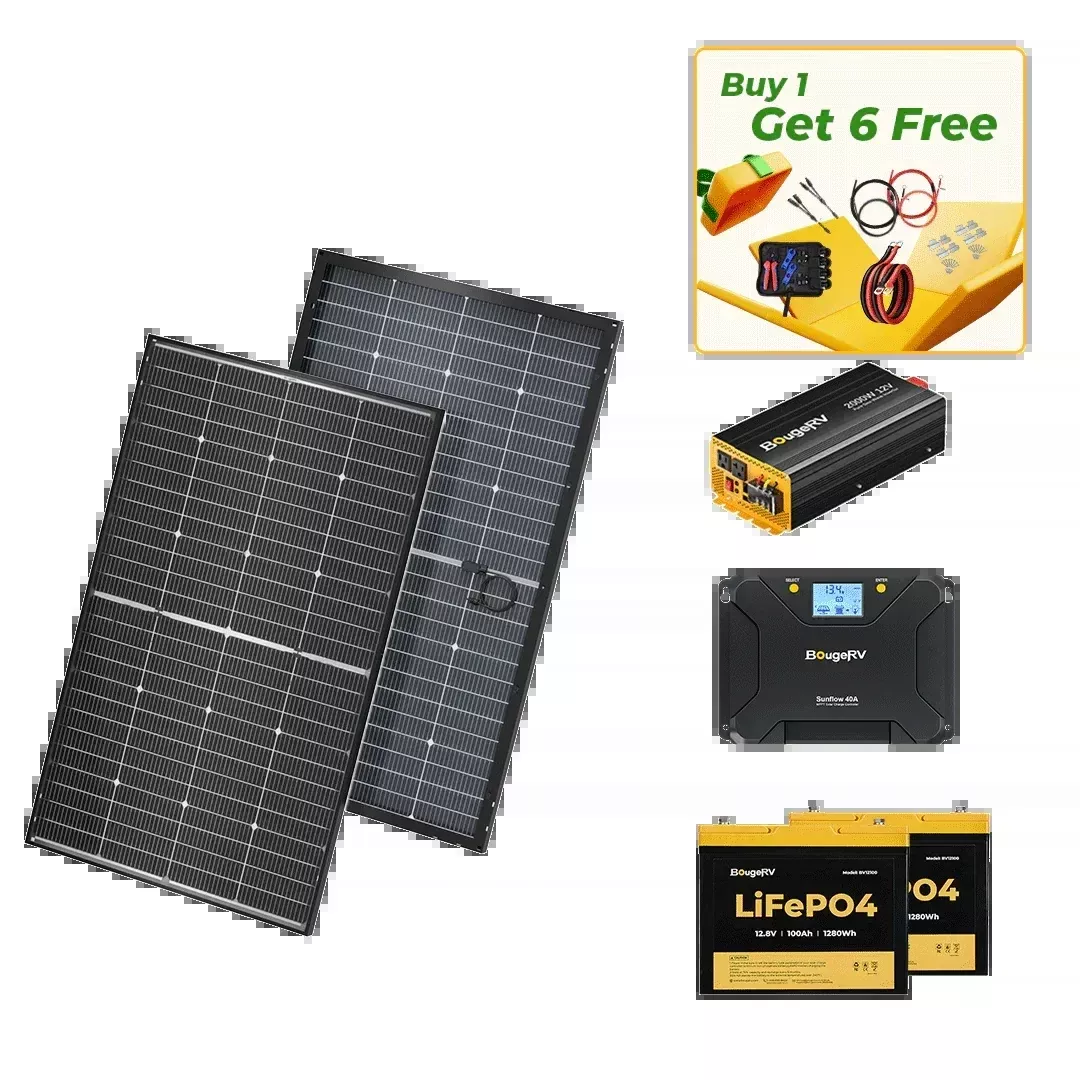 BougeRV 12V 400 Watt Rigid Solar System Kit