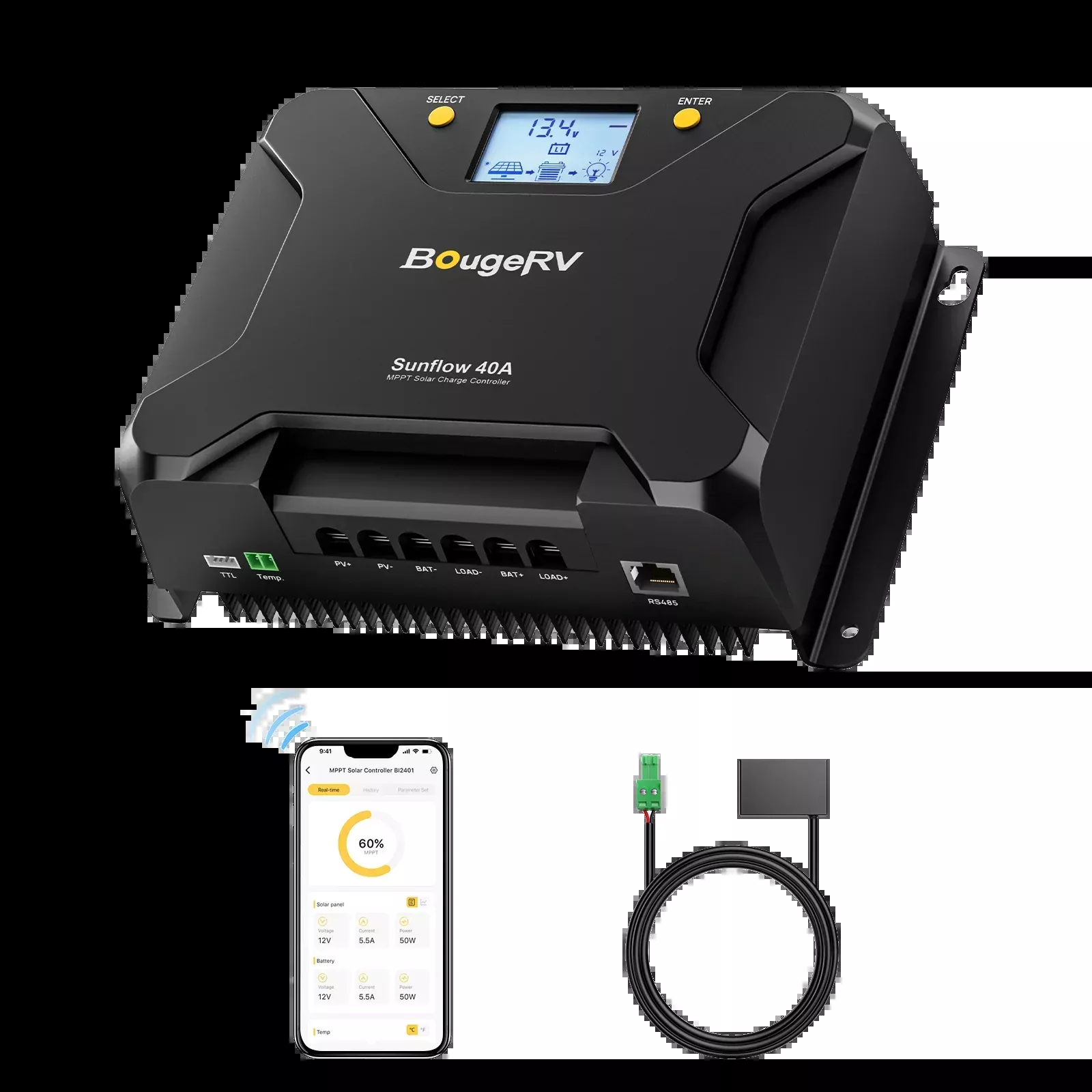 BougeRV Sunflow 40A MPPT Solar Charge Controller 12V/24V (SC)