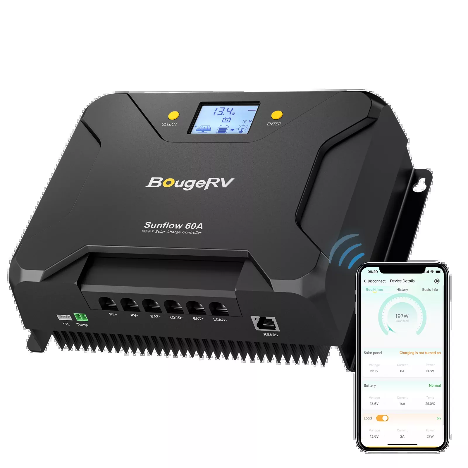 BougeRV Sunflow 60A MPPT Solar Charge Controller 12V/24V (SC)
