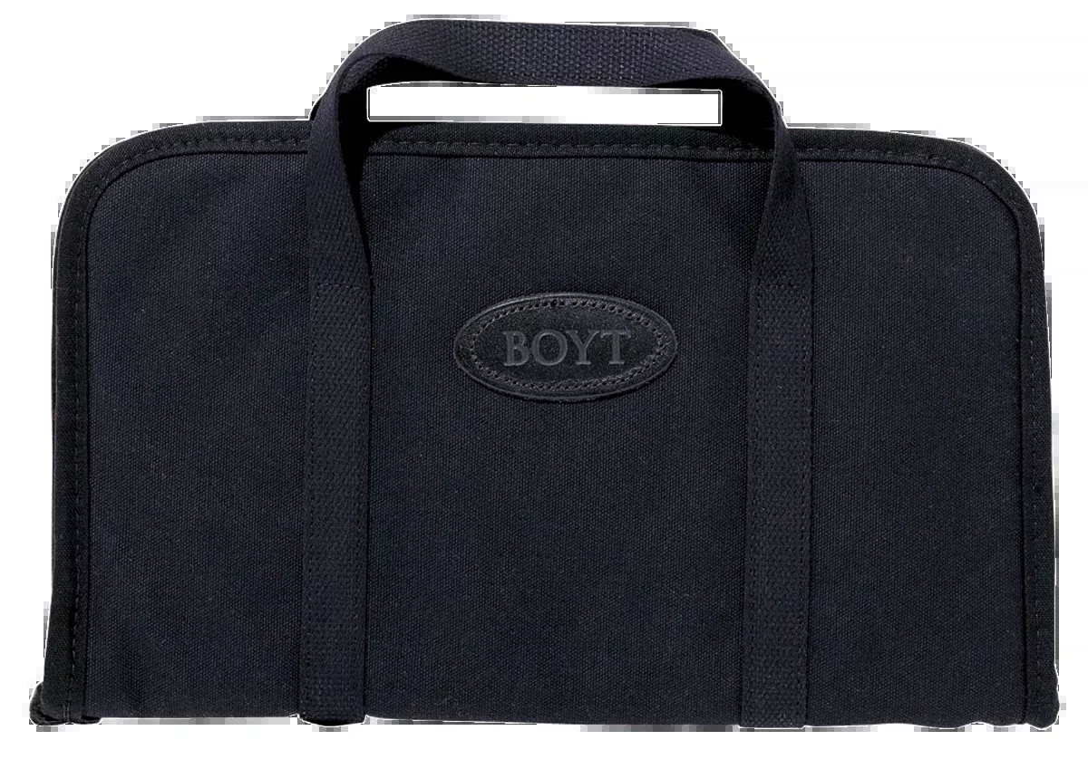 Boyt Harness Rectangular Pistol Rug – Waxed Black Canvas Handgun Case with Zipper, 0PP640003