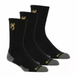 Browning Everyday Crew Socks 3 Pack - Black - L