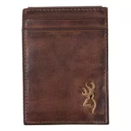 Browning Men's Rugged Brass Buck Card Master Wallet - Dark Brown