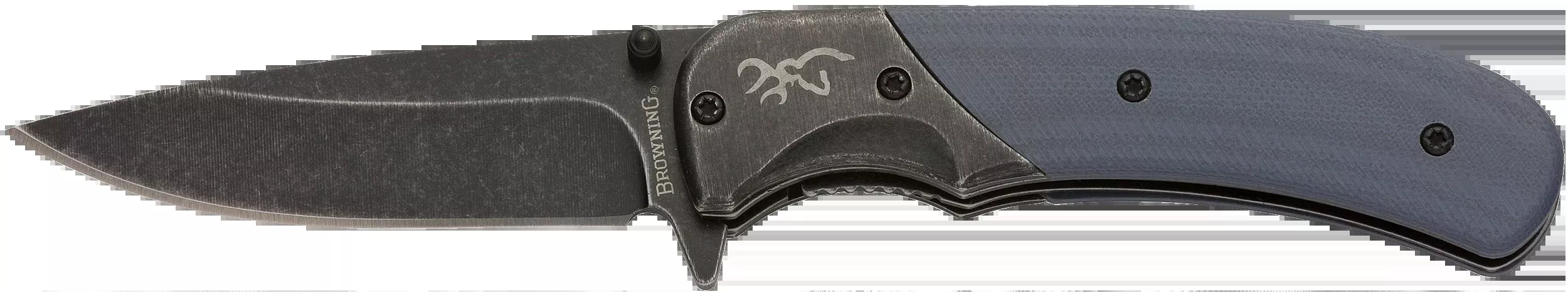 Browning The Range EDC Folding Knife, 2.75in Drop Point, G-10 Handle, Liner Lock, Black Stonewash 3220365