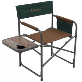 Browning Ridgeview Director's Style Chair With Side Table - Dark Jade/Coyote