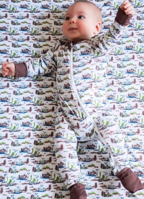 Burlebo Baby Zip Up – Ducks and Dogs