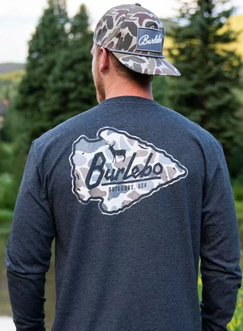 Burlebo Men’s Deer Camo Arrowhead L/S Tee