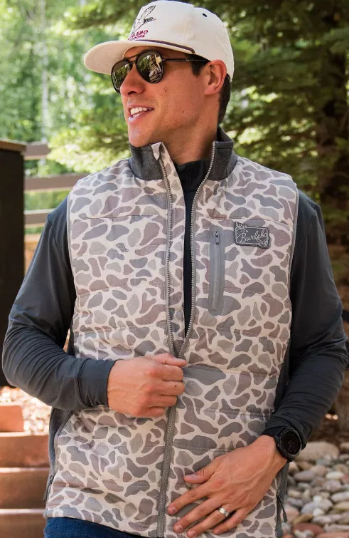 Burlebo Men’s Puffer Vest – Classic Deer Camo