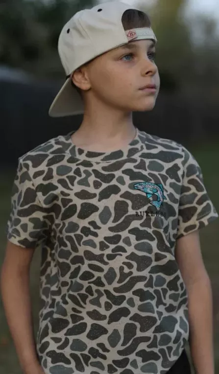 Burlebo Youth Camo Trout Pocket Tee