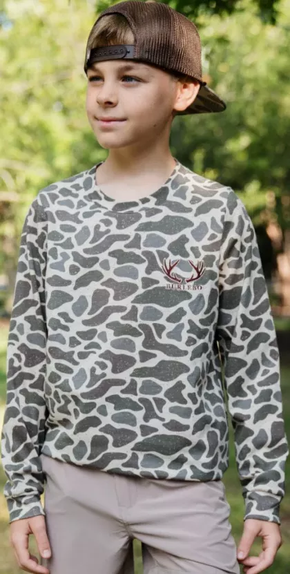 Burlebo Youth Deer Camo Pocket Long Sleeve Tee
