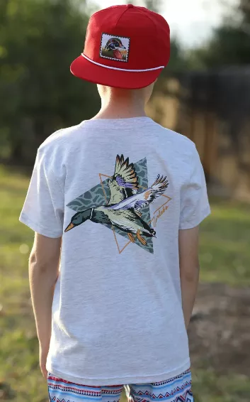 Burlebo Youth Triangle Diving Duck Tee – Heather Ash Grey