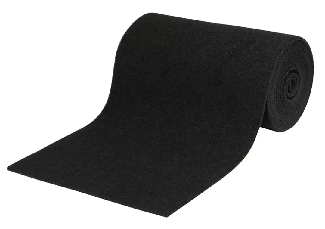 C.E. Smith Black Polyester Bunk Roll Carpet, 11" x 12'• 11330