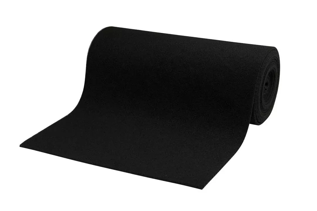 C.E. Smith Black Polyester Bunk Roll Carpet, 18" x 18'• 11349