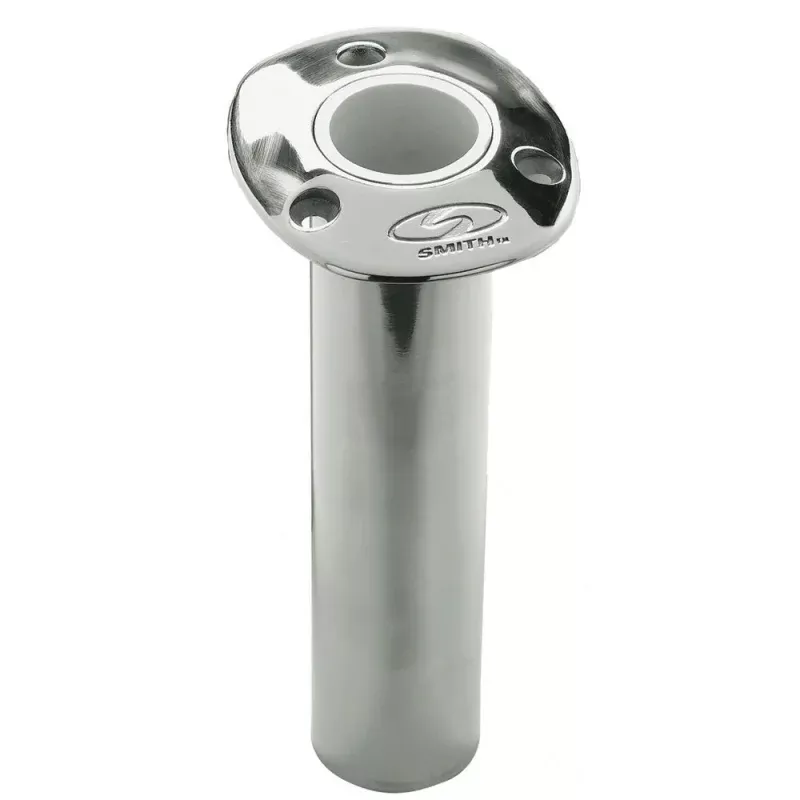 C.E. Smith Flush Mount Rod Holder – 0 Degree9 Depth – Stainless Steel – Cast Bottom – White Vinyl Liner