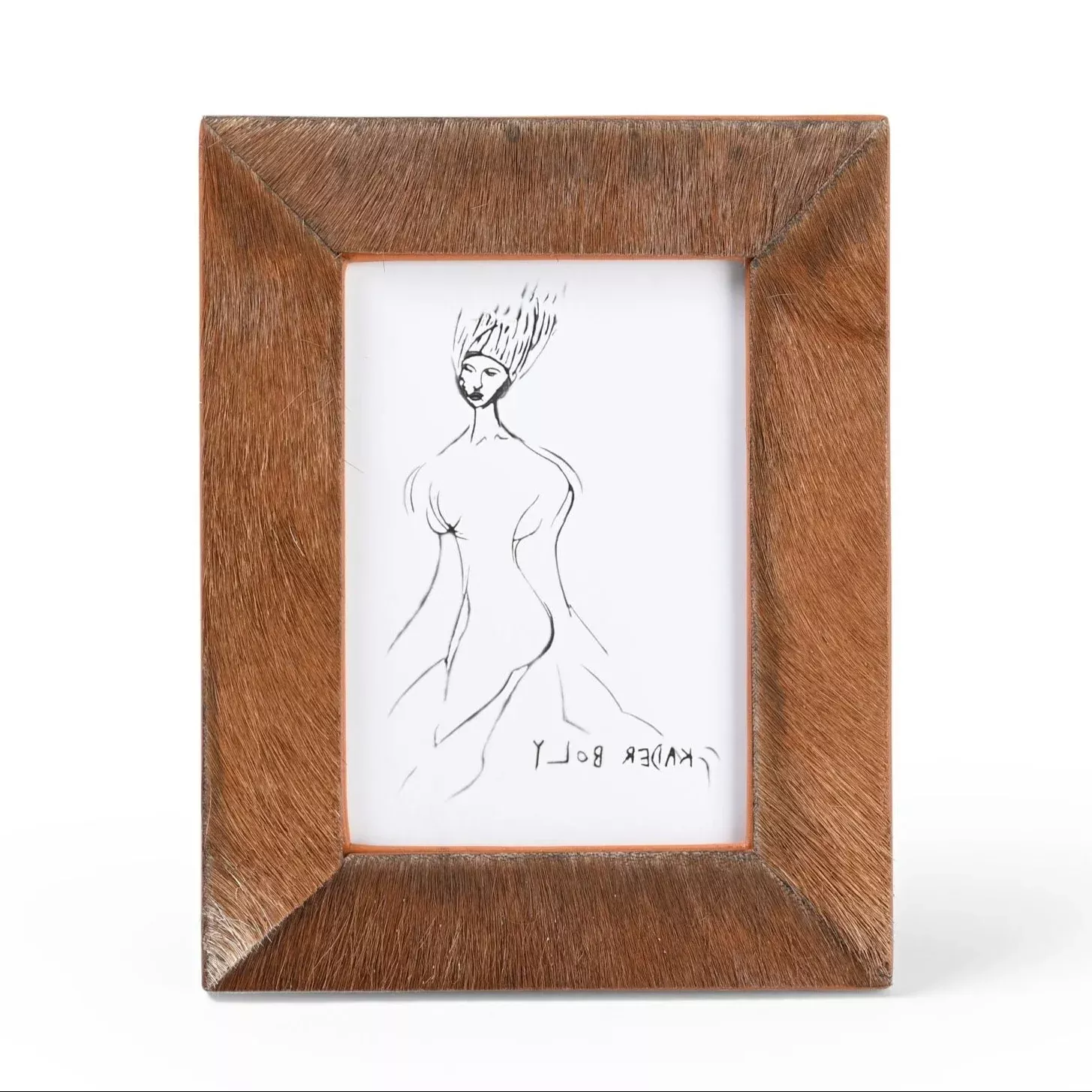 Calf Hair with Leather Photo Frame