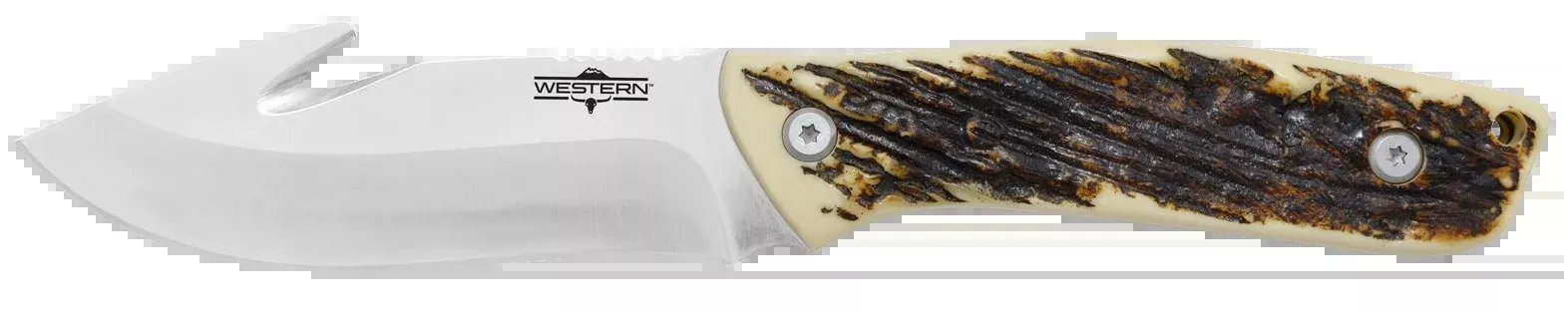 Camillus Western Crosstrail Gut Hook Fixed Blade Knife, Titanium Bonded 420 Stainless Steel, 19247