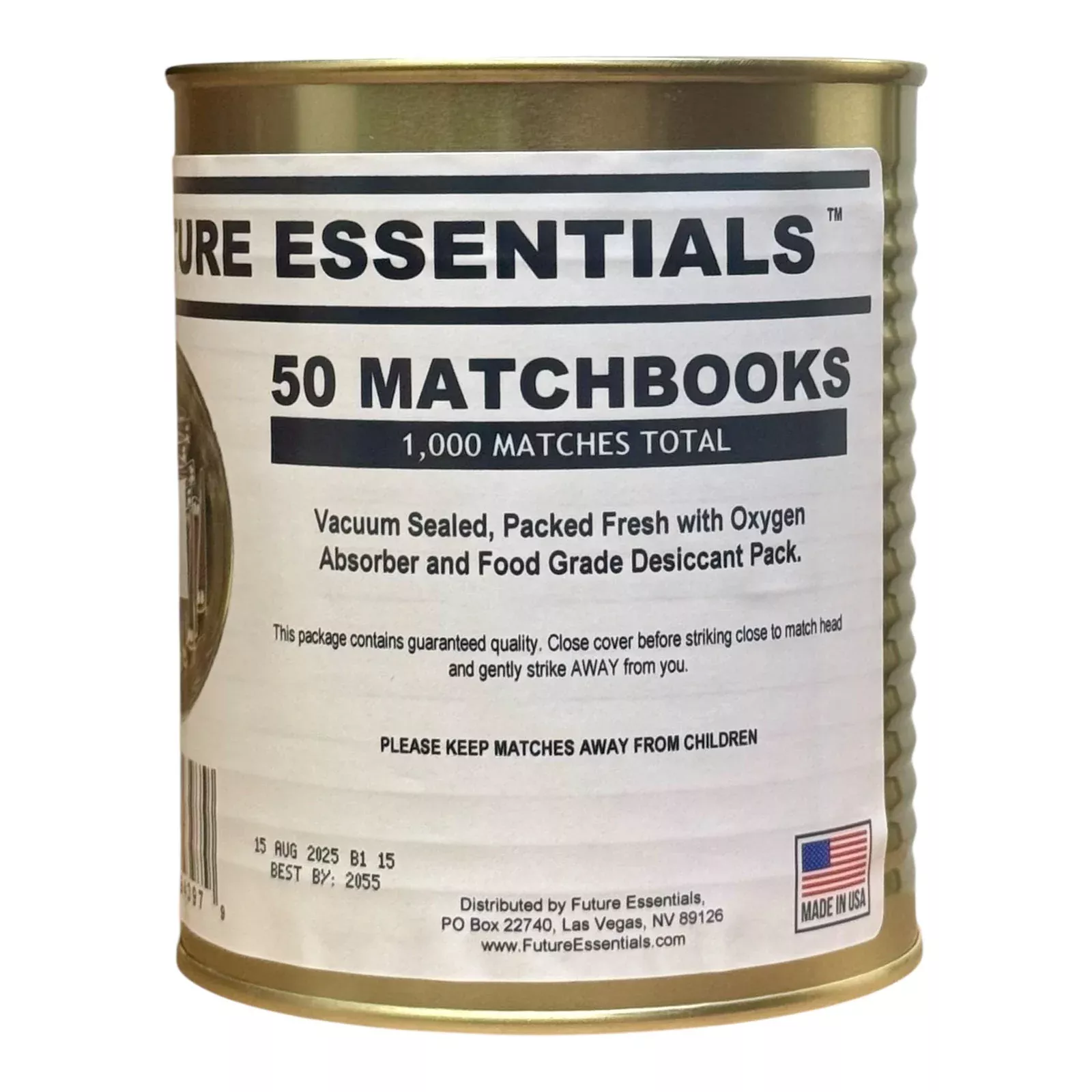 Can of Future Essentials 50 Matchbooks