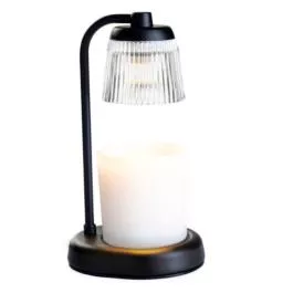 Candle Warmers Fluted Glass Lamp – Black