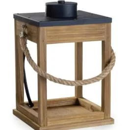 Candle Warmers Rope & Wood Lantern