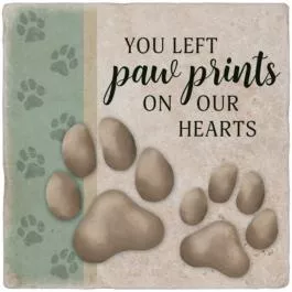 Carson Home Accents Travertine Paver - Paw Prints