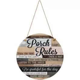 Carson Home Accents Wood Wall Sign - Porch Rules